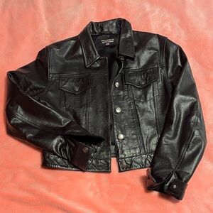 Vintage Polo Ralph Lauren ‘Black Label’ Leather Jacket. 
Jean Jacket Style.